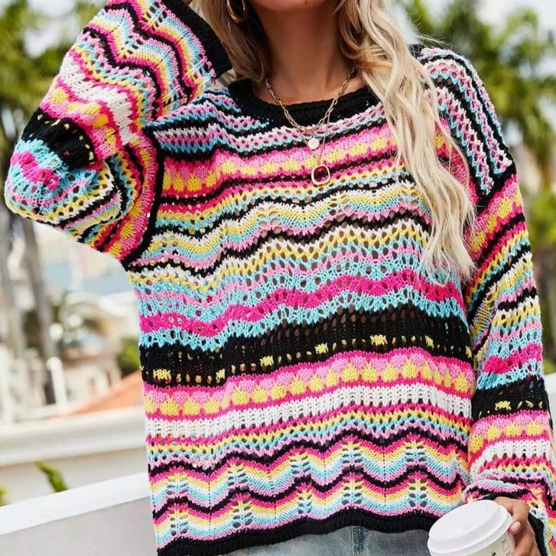 Drune | Buntgestreifter Strickpullover
