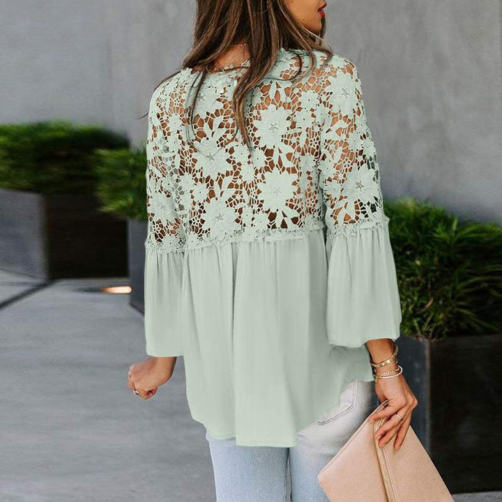Drune | Elegante Bluse mit Spitzenstickerei