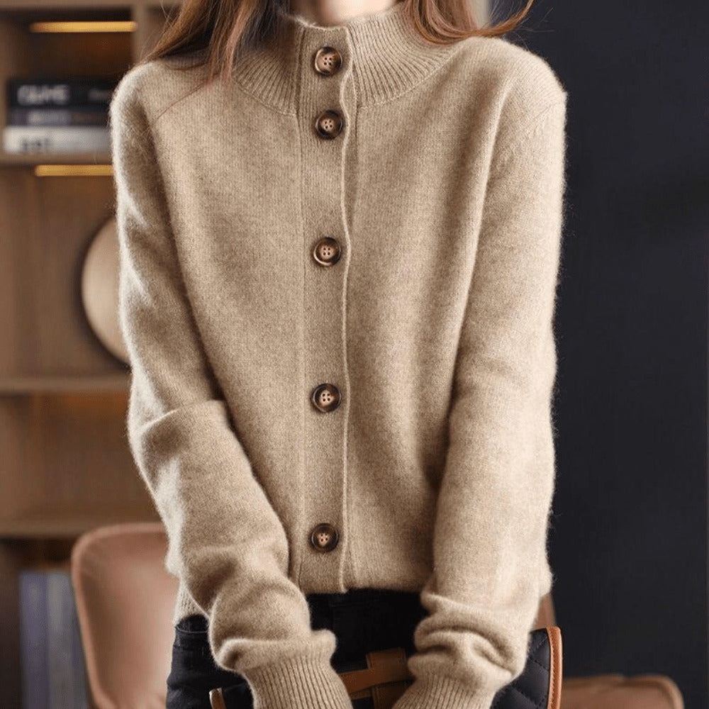 Drune | Cardigan - Damen weicher Knopf-Cardigan