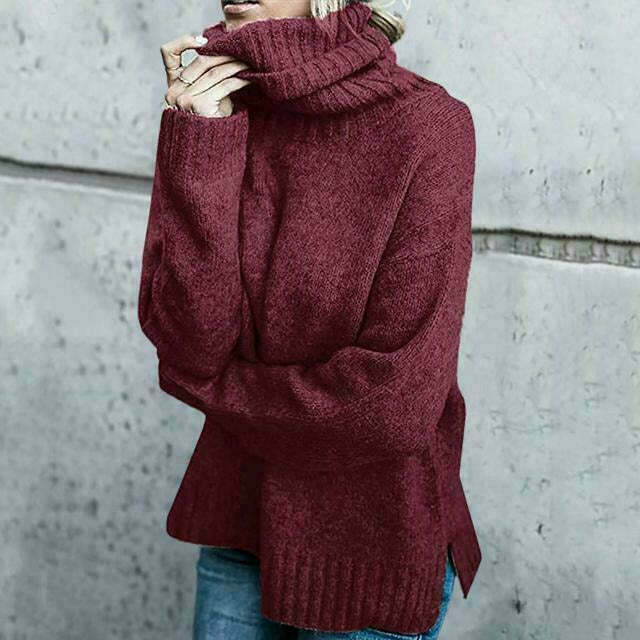 Drune | Pullover - Damen Herbst Übergröße Strick Rollkragenpullover