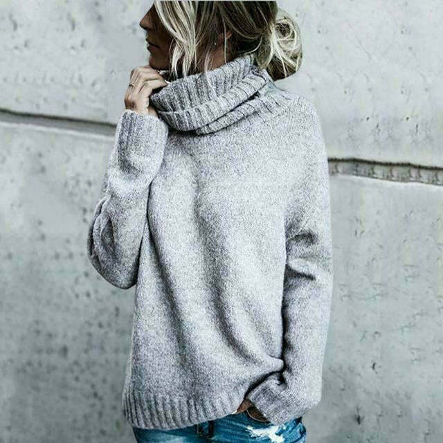 Drune | Pullover - Damen Herbst Übergröße Strick Rollkragenpullover