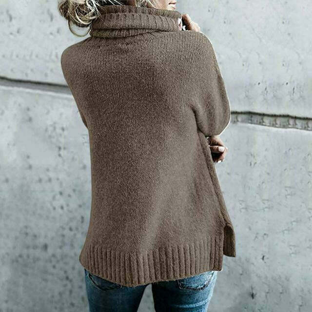 Drune | Pullover - Damen Herbst Übergröße Strick Rollkragenpullover