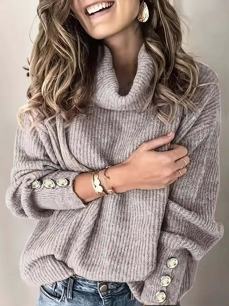 Drune |  Baumwoll-Rollkragenpullover für Damen - Perfekt für Casual Days