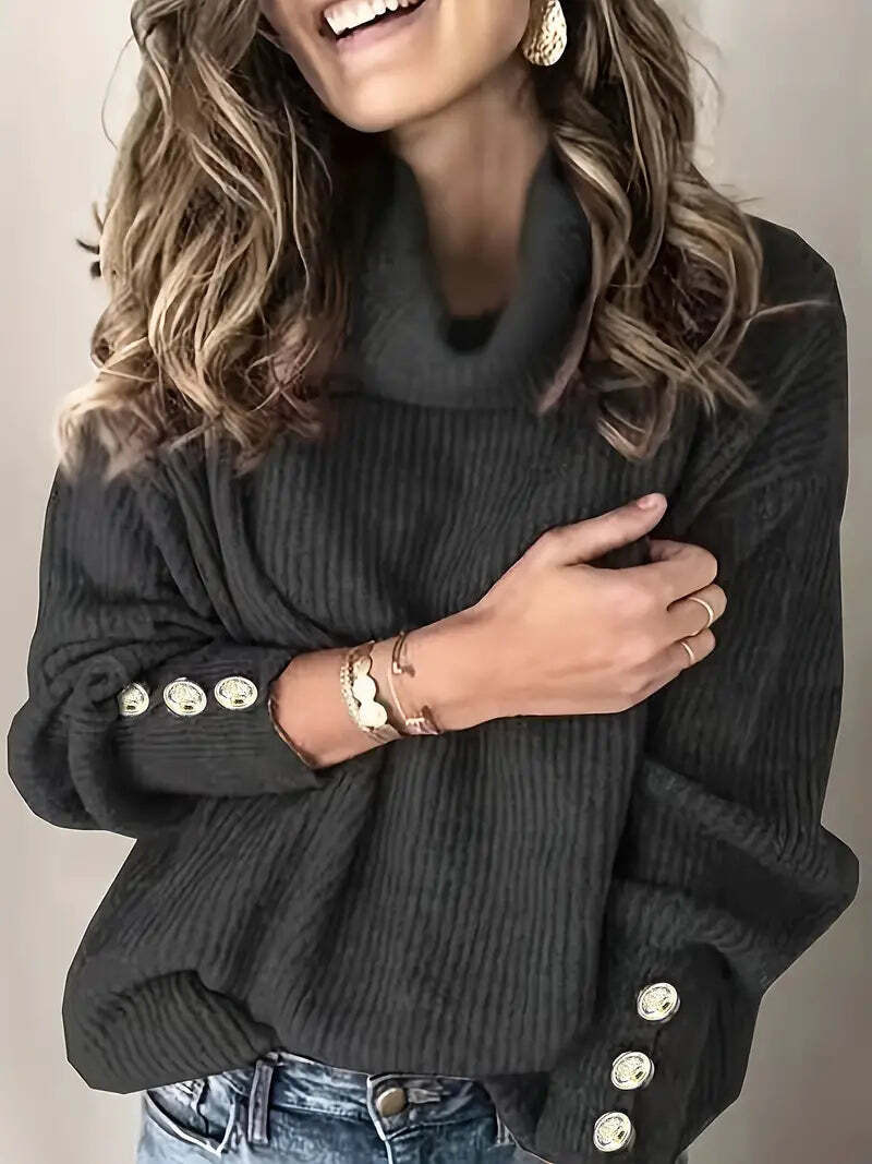 Drune |  Baumwoll-Rollkragenpullover für Damen - Perfekt für Casual Days