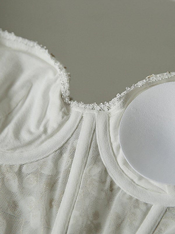 Drune | Bustier Korsatzt Mit Spitzenverzierungen