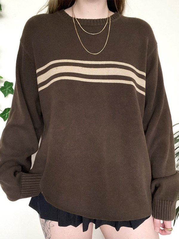 Drune | vintage oversized drei gestreifte Pullover