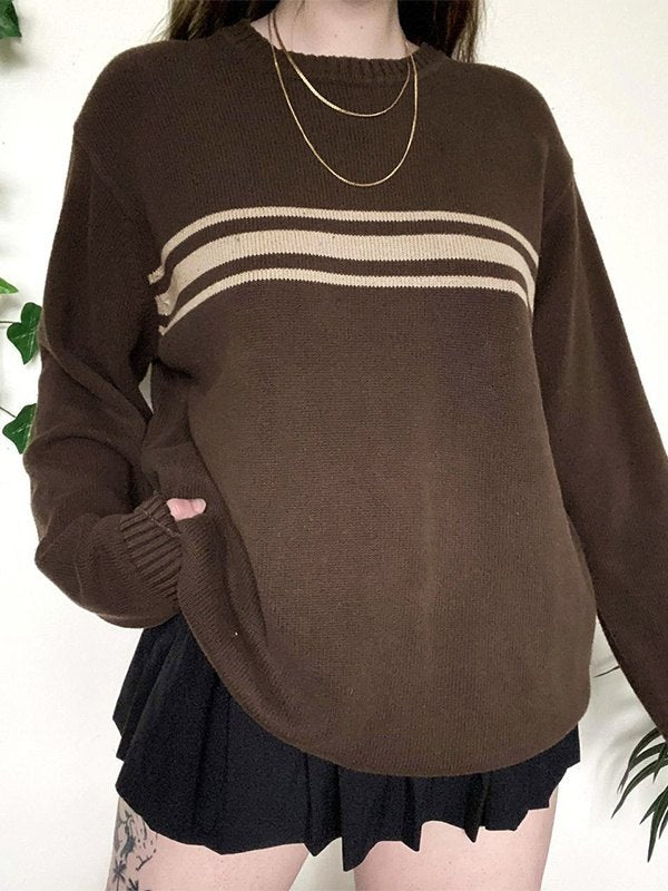 Drune | vintage oversized drei gestreifte Pullover