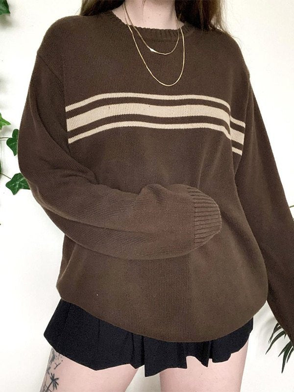 Drune | vintage oversized drei gestreifte Pullover