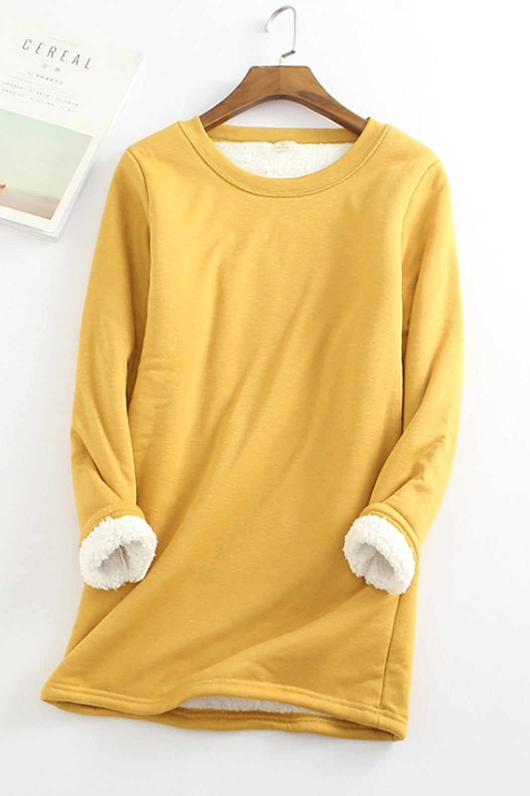 Drune | Tunika Sweatshirt Lockere Passform Langarm Weicher Fleece Futter Komfort