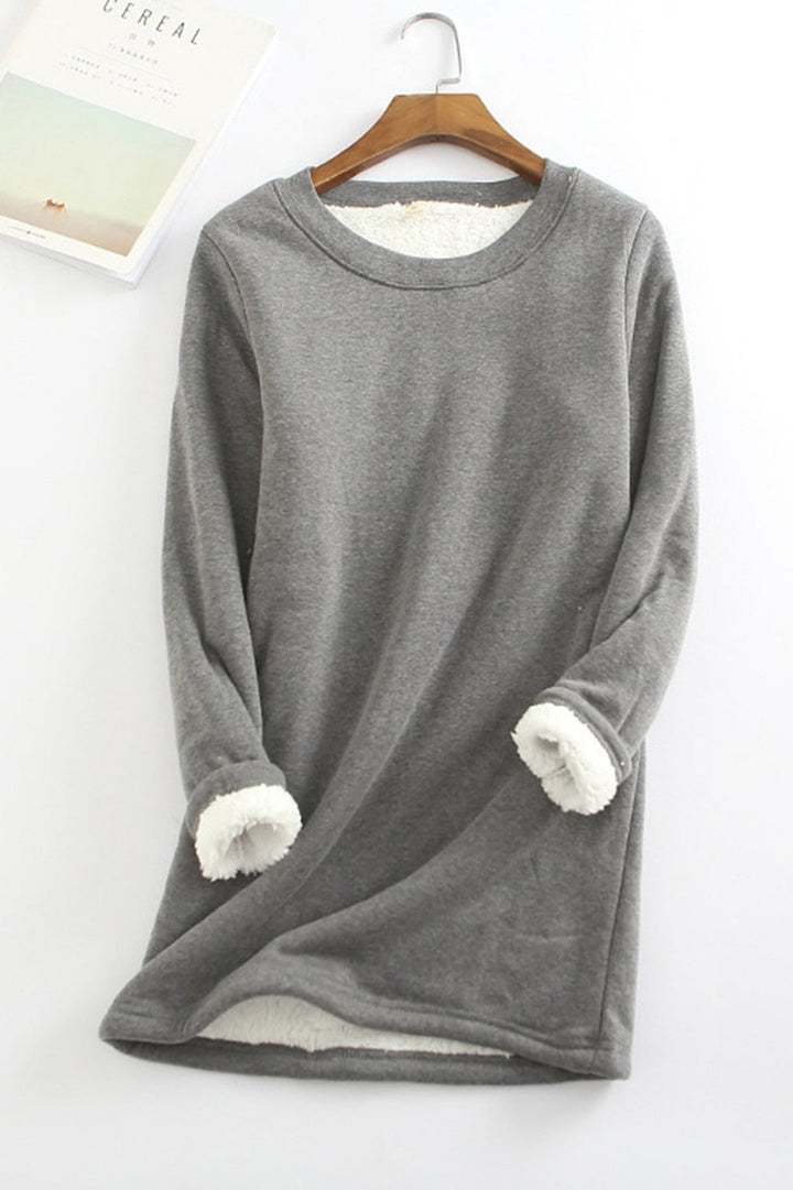 Drune | Tunika Sweatshirt Lockere Passform Langarm Weicher Fleece Futter Komfort