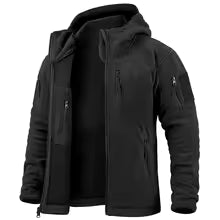 Drune | Fleecejacke Relaxed Fit Kapuze Voller Reißverschluss Mit Reißverschlusstaschen