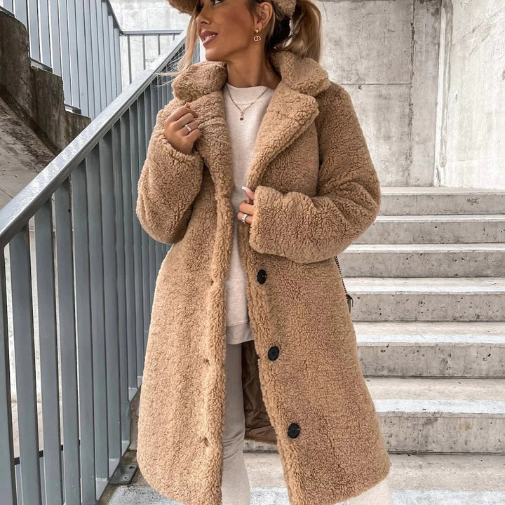 Drune | Teddy Mantel - Übergröße - Weiches Faux Fur - Knopfverschluss