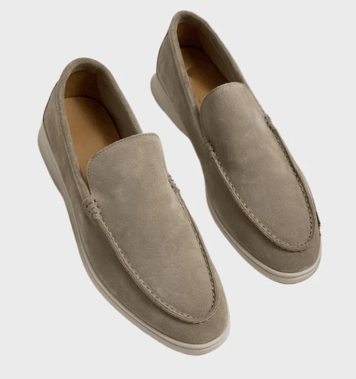 Drune | Slipper Wildleder Look Schlupf Mokassin Naht Slim Passform