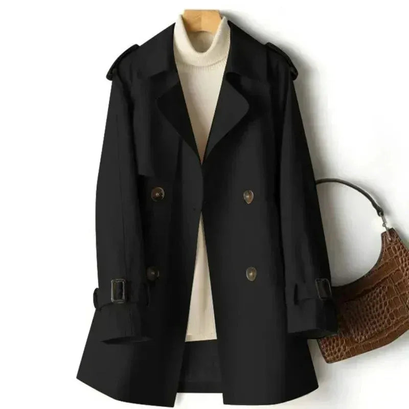Drune | Trenchcoat Tailliert Doppelt Knopf Mid Length Mit Gürtel