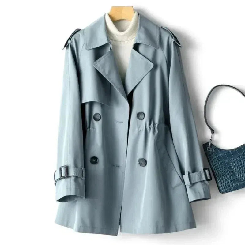 Drune | Trenchcoat Tailliert Doppelt Knopf Mid Length Mit Gürtel