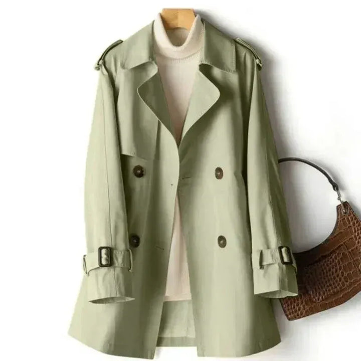 Drune | Trenchcoat Tailliert Doppelt Knopf Mid Length Mit Gürtel