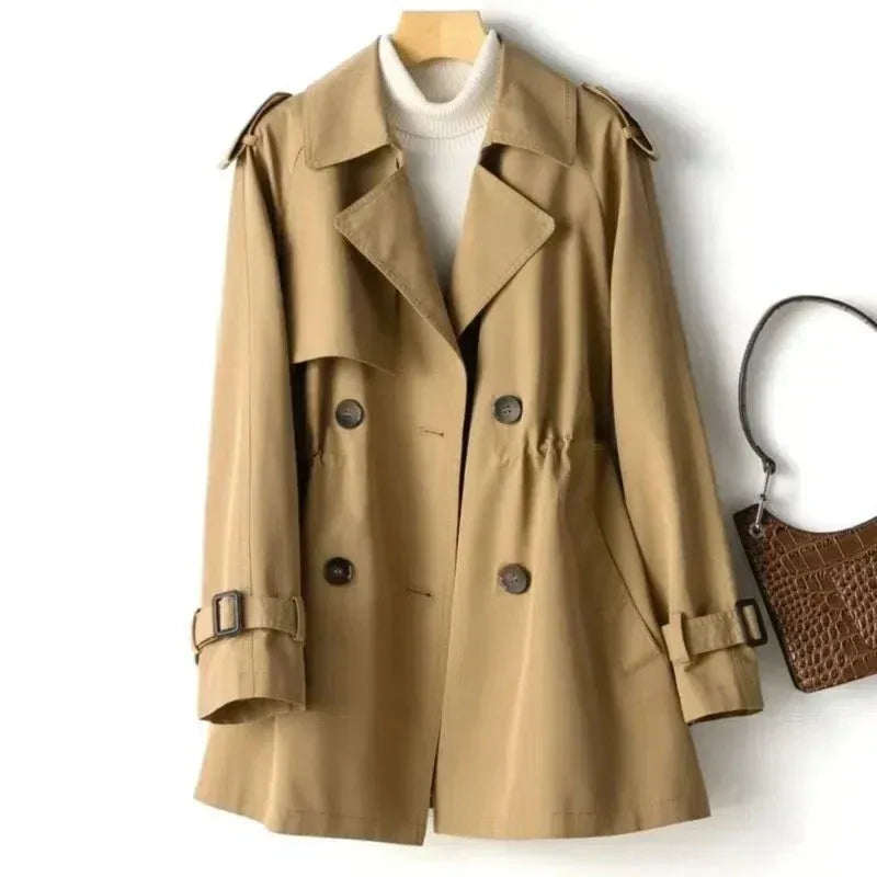 Drune | Trenchcoat Tailliert Doppelt Knopf Mid Length Mit Gürtel