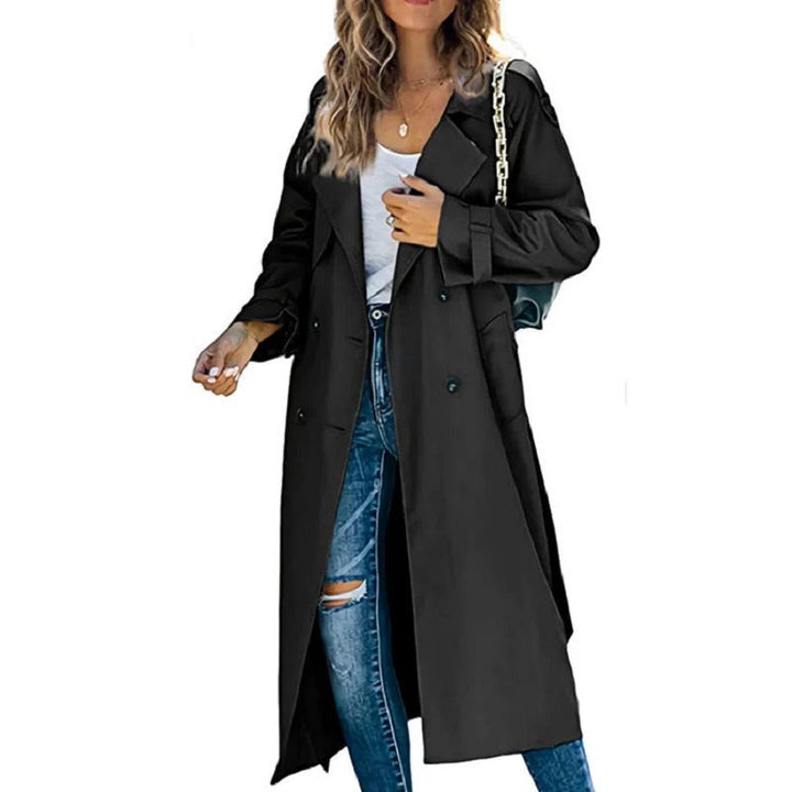Drune | Trenchcoat Lange Passform Gürtel an der Taille Doppelreiher Klassischer Stil