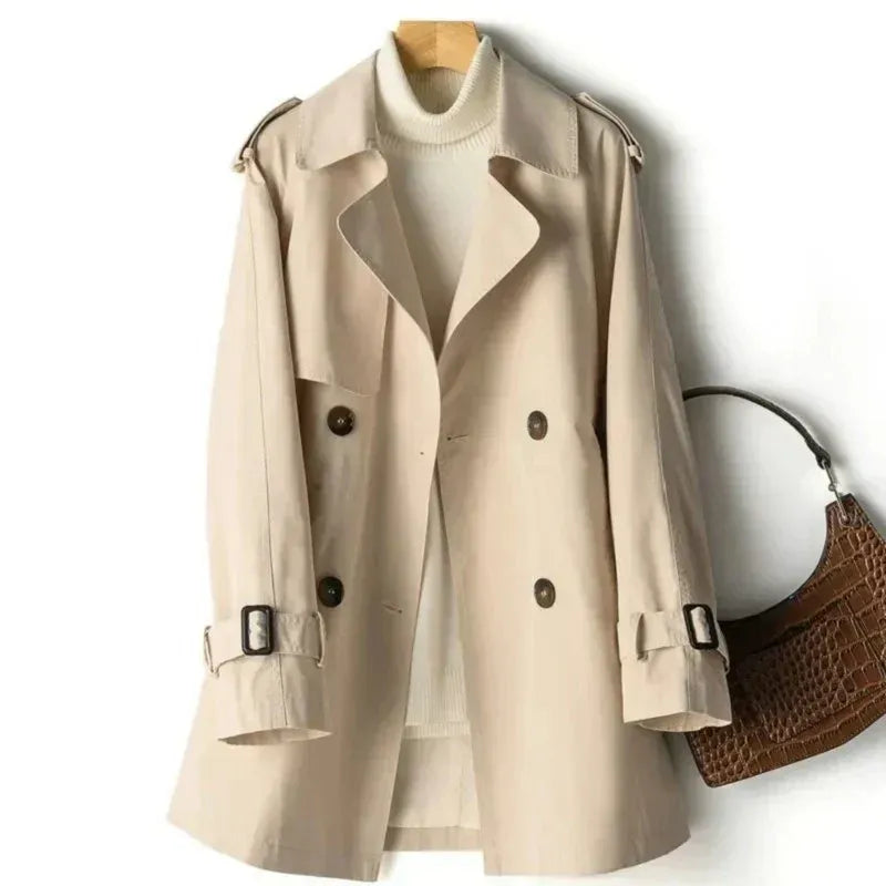 Drune | Trenchcoat Tailliert Doppelt Knopf Mid Length Mit Gürtel
