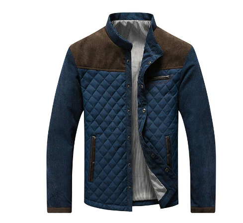 Drune | Jacke - Steppdesign - Normale Passform - Wildlederelemente - Hoher Kragen