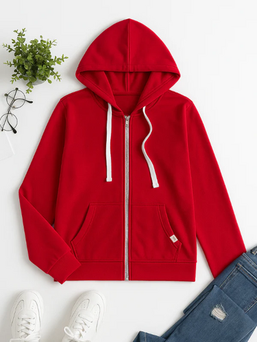 Drune | Zip up Kapuzenpullover Kordelzug Kapuze
