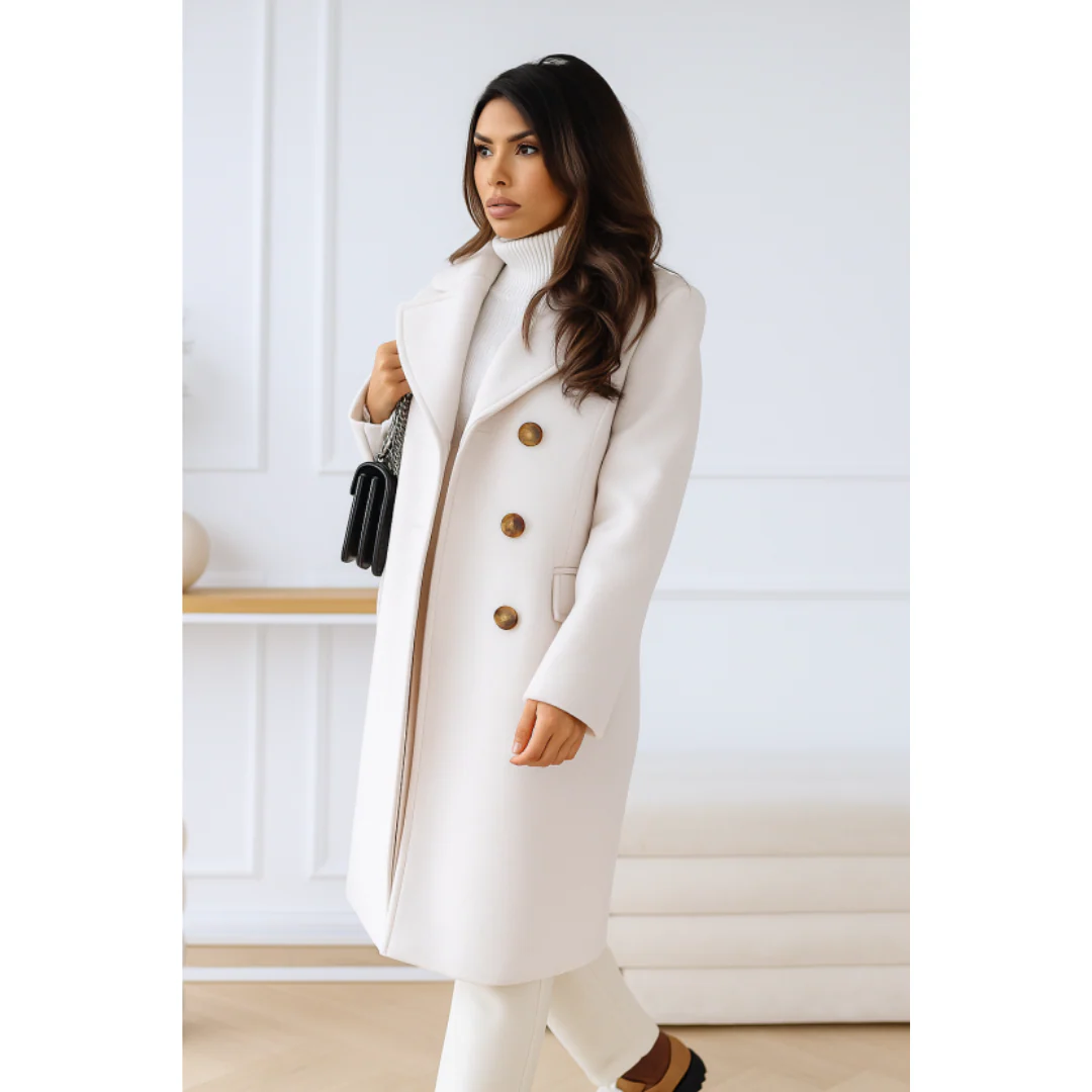 Drune | Doppelreiher Langmantel Elegante Wollmischung Übergangsjacke