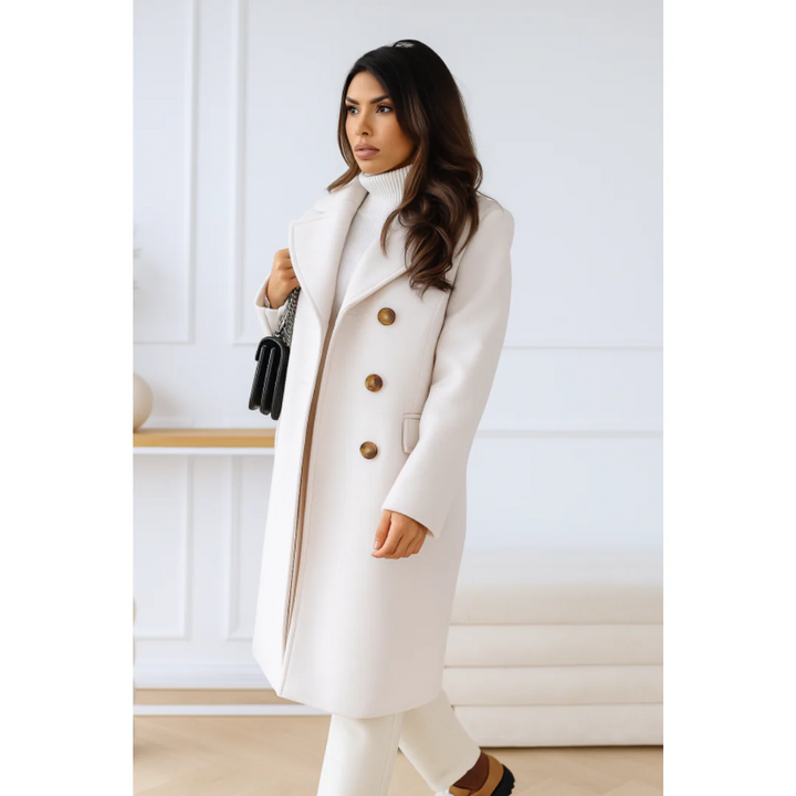 Drune | Doppelreiher Langmantel Elegante Wollmischung Übergangsjacke