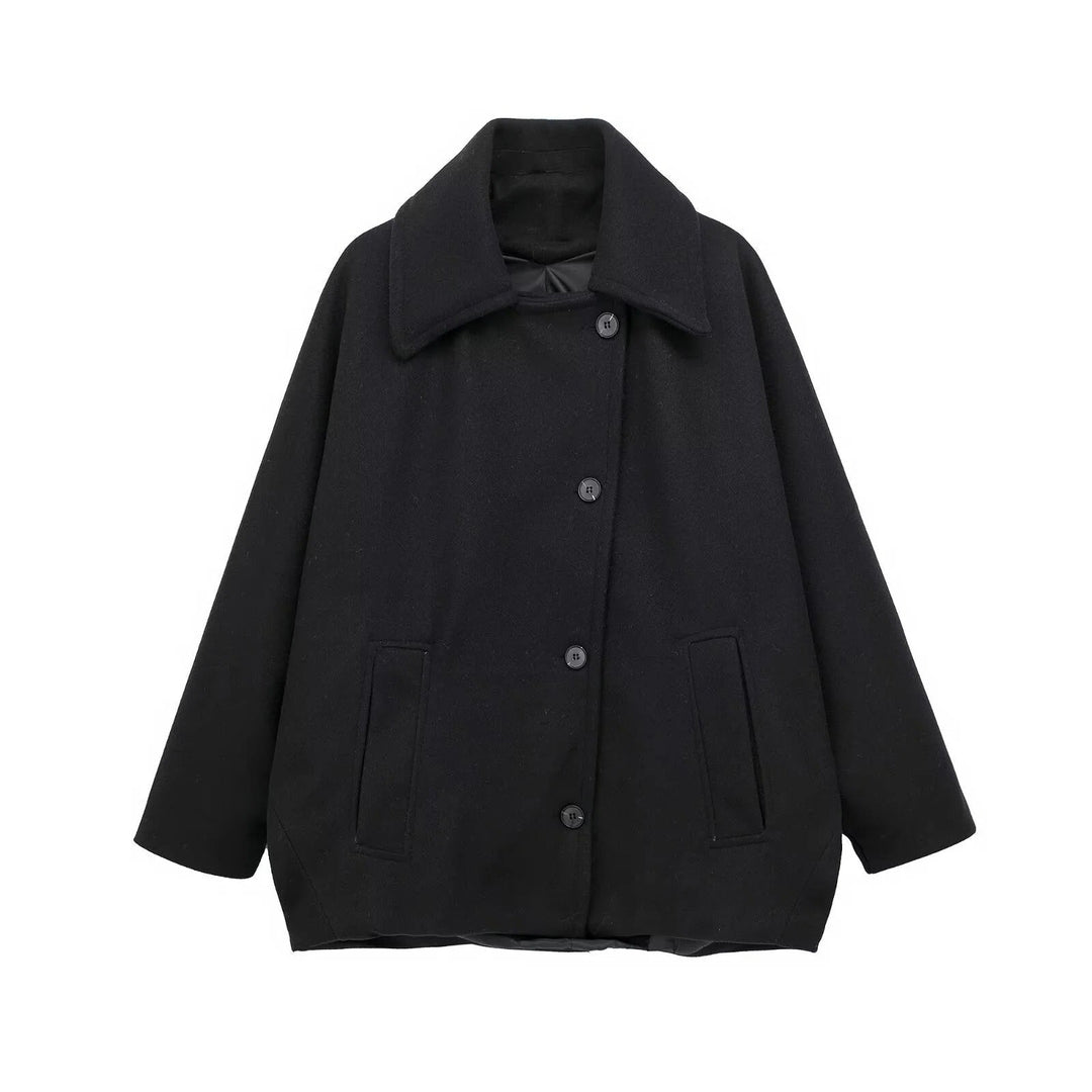 Drune | Übergröße Peacoat Doppelreiher Knopfleistenjacke