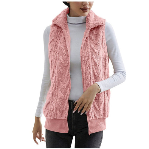 Drune | Ohne Ärmel Jacquard Fleece Reißverschluss Hoher Kragen Relaxed Passform