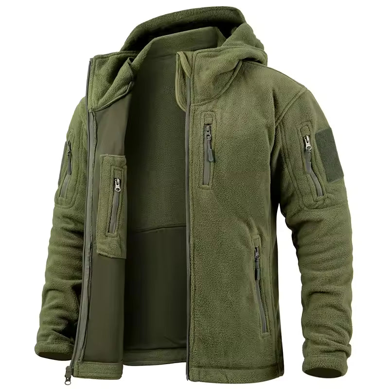 Drune | Fleecejacke Relaxed Fit Kapuze Voller Reißverschluss Mit Reißverschlusstaschen