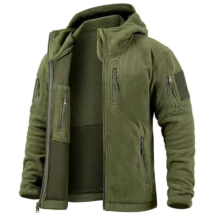 Drune | Fleecejacke Relaxed Fit Kapuze Voller Reißverschluss Mit Reißverschlusstaschen