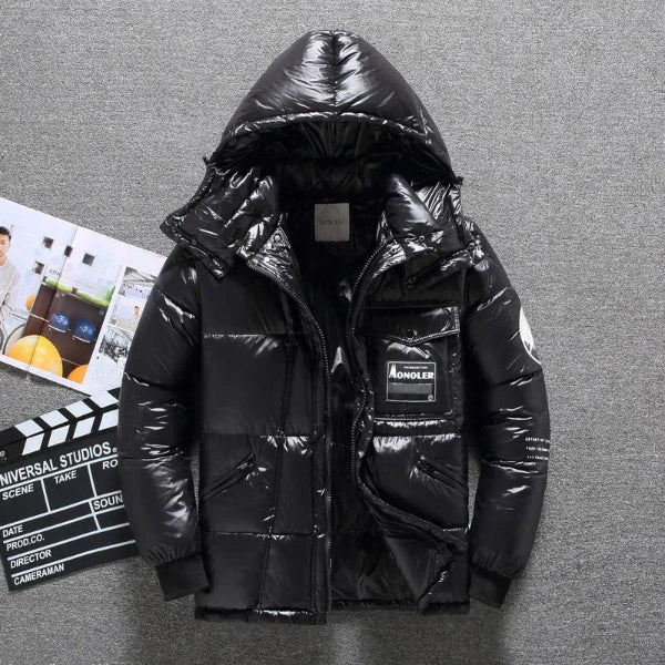Drune | Pufferjacke Wasserabweisend Kapuze Normale Passform Steppdesign