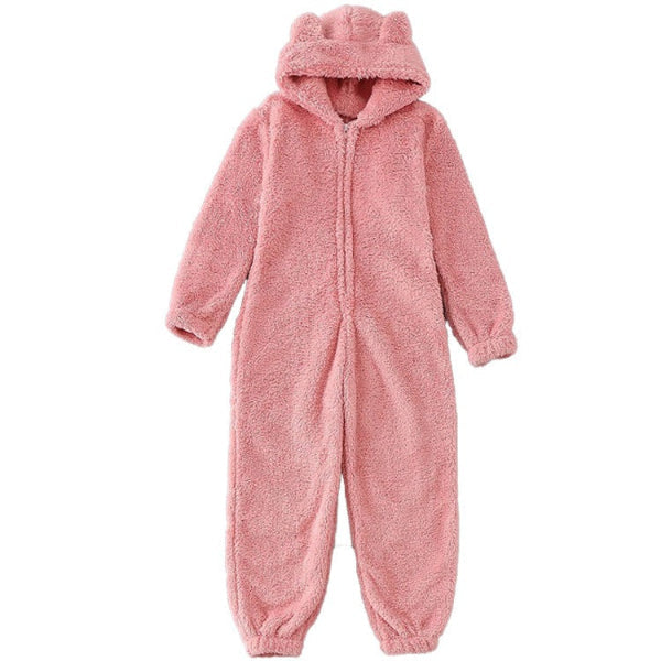 Drune | Damen Teddy Fleece Overall mit Kapuze