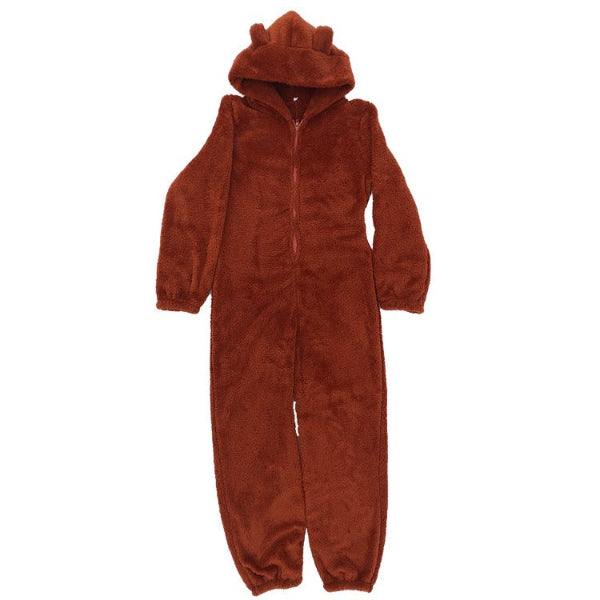 Drune | Damen Teddy Fleece Overall mit Kapuze