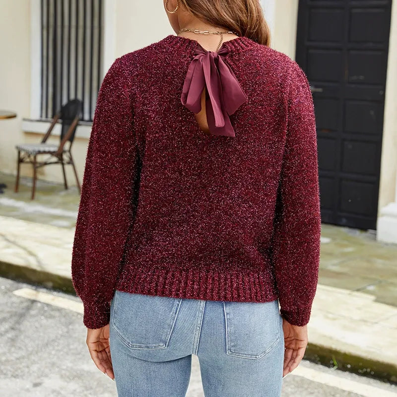Drune | Stilvoller Damenpullover mit Langen Ärmeln und Rundhalsausschnitt