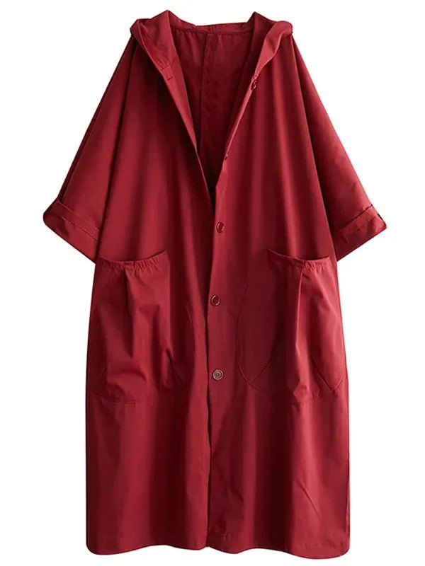 Drune | Trenchcoat - Übergröße - Wasserabweisend mit Kapuze - Vollständig mit Taschen
