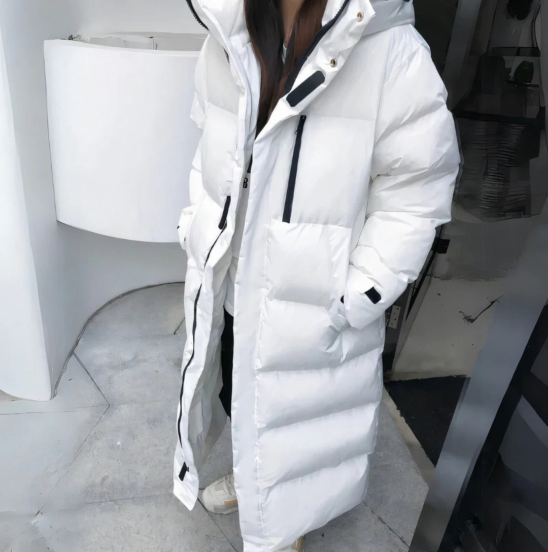 Drune | Lange Stepp Pufferjacke mit Kapuze für Wintertage