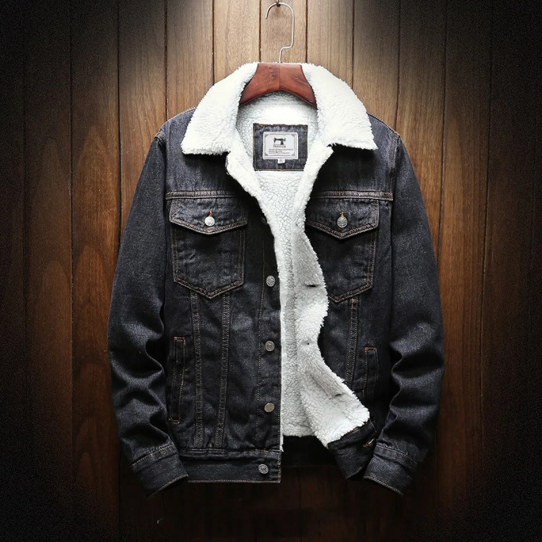 Drune | Herren Jeansjacke mit Fleece-Futter