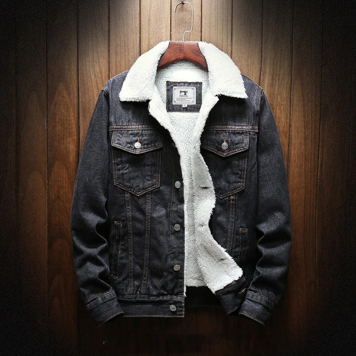 Drune | Herren Jeansjacke mit Fleece-Futter