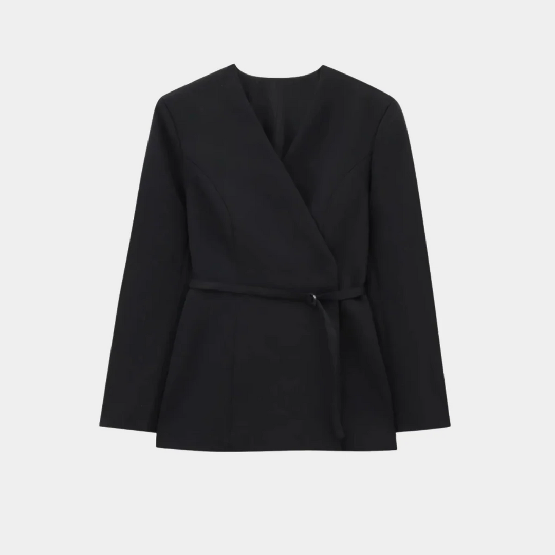 Drune | Wickel Blazer Jacke Langarm Taillierte Passform mit Gürtel