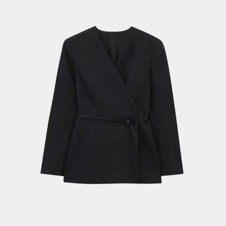 Drune | Wickel Blazer Jacke Langarm Taillierte Passform mit Gürtel