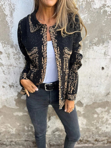 Drune | Gestrickte Wollmischung Lässige Passform Metallknöpfe mit Revers