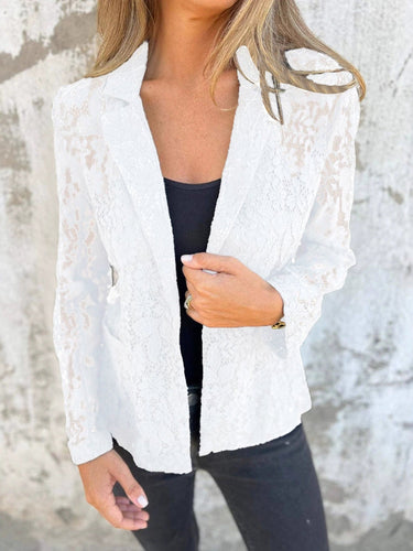 Drune | Blazer Taillierte Passform Florale Spitze Langärmeliger Eleganter Stil