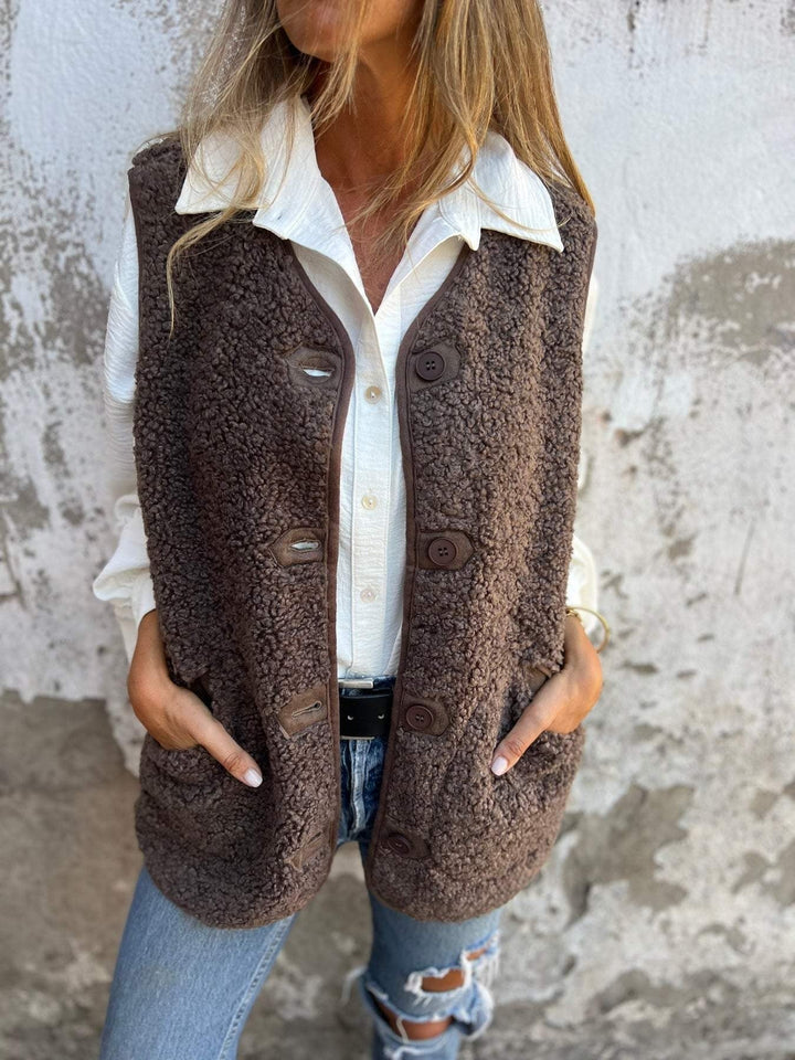Drune | Lammfellfleece Lockere Passform Knopfleiste Weich und Warm