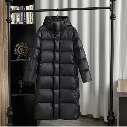 Drune | Lange Pufferjacke Kapuzen Stepp Winteroberbekleidung