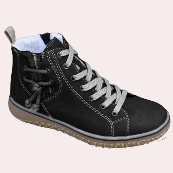 Drune | Stiefeletten Glattes Leder Schnürung Schmaler Schnitt Klobige Sohle