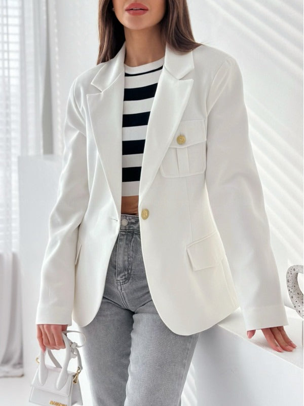Drune | Blazer Tailliertes Fit Wollmischung Doppelreihig Mit Revers Langarm
