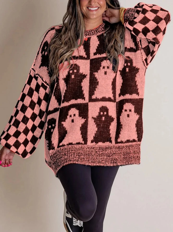 Drune | Karierter Strickpullover