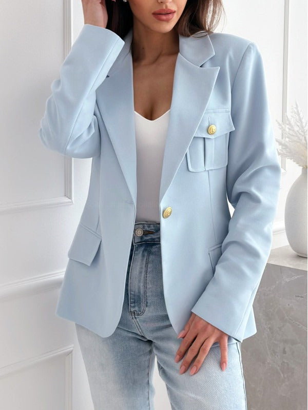 Drune | Blazer Tailliertes Fit Wollmischung Doppelreihig Mit Revers Langarm