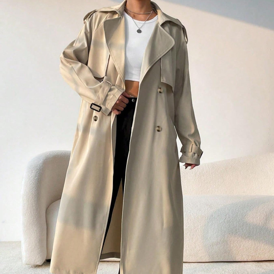 Drune | Damen-Trenchcoat mit doppeltem Revers und verstellbarem Gürtel Maelis